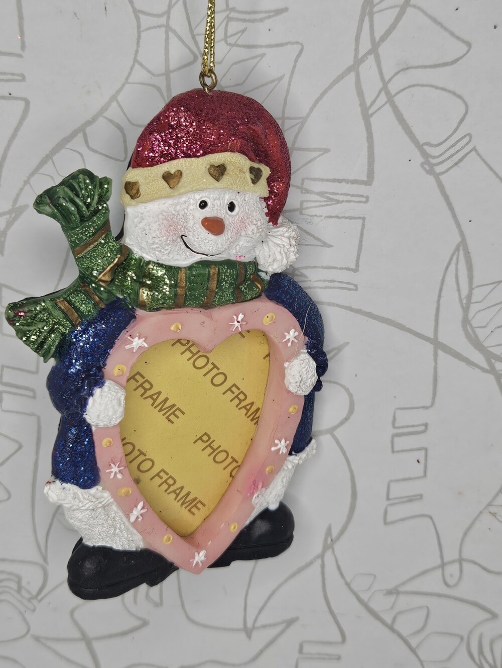 Christmas Snowman Photo‎ Ornament